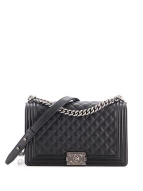 Chanel Boy Flap Bag Quilted Caviar New #350869C40B